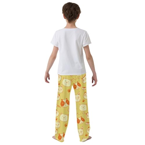 Boys' Pants Funny Cats Long Bottoms Jogger Pants Elastic Waist Trousers with Pockets S-XL3