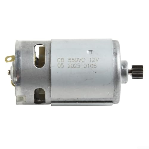 Zilimontt Motor de taladro alto de 10,8 V, 12 V, 14,4 V, para taladro eléctrico recargable de mano RS550, con 9 dientes y 12 dientes de núcleo de cobre, construcción de metal (12 V, 9 dientes)
