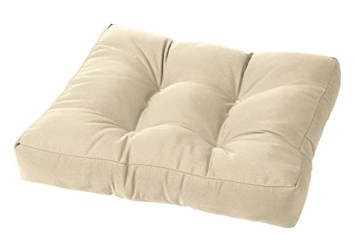 21\" x 17\" x 4\" Richloom Tufted Ottoman Cushion (Richloom Veranda Tan)