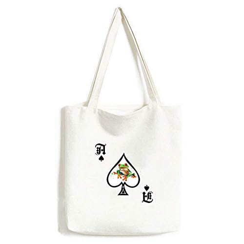 Sac à main grenouilles vert poker grand format lavable pour femme à motif original
