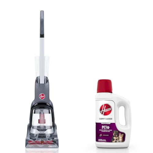 Hoover PowerDash Pet Advanced Compact Carpet Cleaner Machine, FH55050PC + 64 oz Pet Carpet Cleaner Solution, Deep Cleaning Carpet Shampoo, AH31925