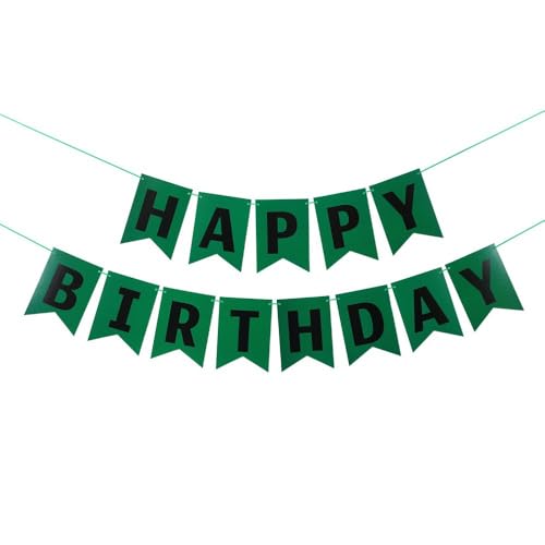 Image of ZHENGYE Happy Birthday Banner Sign Decoration Birthday Party Decoration Supplies(Green)