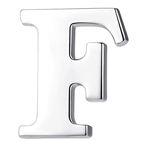 Image of HONEY BEAR Initial Alphabet Letter Lapel Pins Collar Badge Brooches for Mens /Womens Shirt Dress Decoration Silver