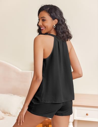 Image of Ekouaer Lounge Sets for Women 2 Piece Summer Pajamas Tank Top Shorts Set Comfy Loungewear Cute Beach Vacation Outfits