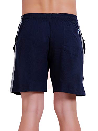 Image of T.T. Cotton Blend Shorts for Men | Regular Fit | Elasticated & Zipper | 2 Sided Pockets & 1 Back Pocket | Solid | Above Knee Length Bermuda Short | Ideal for Casual Outings