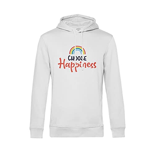 Sweat à Capuche Choose Happiness Typographie Arc en Ciel