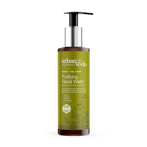 Image of Urban Veda Purifying Face Wash with Neem | Oily Skin Face Wash with Spearmint | Tea Tree Oil for Acne Treatment | Acne Facewash with Ecualyptus Oil | Women & Mens FaceWash for Skin Care | 150 ml
