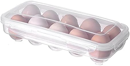 10/18 Grids Egg Container for Refrigerator, Egg Tray with Lid, Stackable Egg Container for Refrigerator (Size : 18 Grids) ()