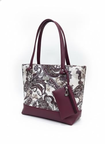Image of De Elmore Elegant Printed Tote Shoulder Bag & Handbag Set - Women's Fashion
