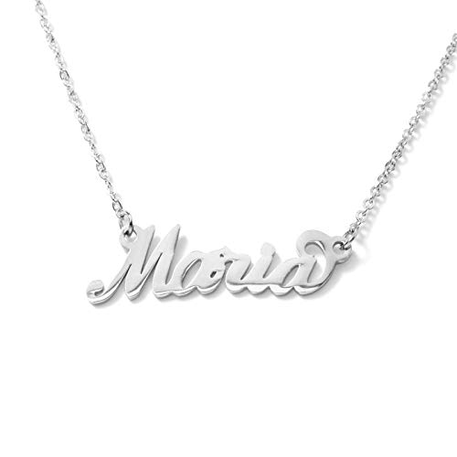 Flowers Collana Vari Nomi in Acciaio lucidissimo. Girocollo Collana con Nome Donna per Essere Sempre al Top. Scegli Il Tuo per Un Ottima Idea Regalo