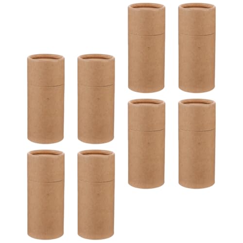 Boîtes de rangement cylindriques en papier kraft pour 8 bouteilles d'huile essentielle 100ml