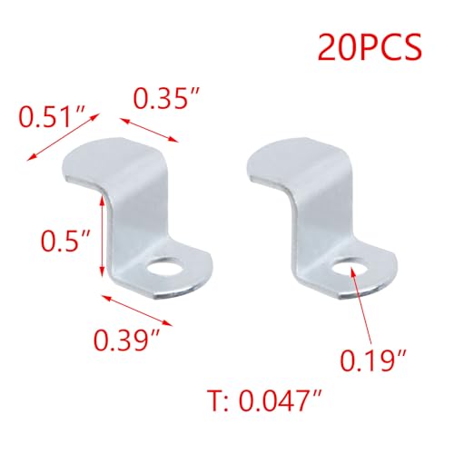 Image of T Tulead Canvas Clips for Picture Framing Single Hole Offset Clips 1 /2 inch Offset Mirror Clip 20PCS with Screws