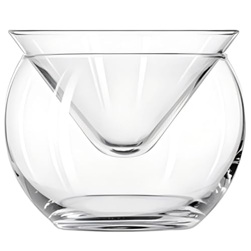 TOKIDNY Bol de Vidrio Transparente para Ensaladas y Aperitivos Enfriador de Caviar con Cámara de Hielo Triangular Pequeño 170 Ml Fuente para Servir Frutas y Postres Utensilio Doméstico