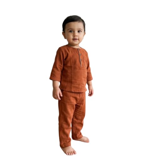 Image of Baby Boys Night Suit 3 /4 Sleeves Co-Ord Nightwear Set - Pure Cotton- Soft, Comfy & Perfect for Sleep Time