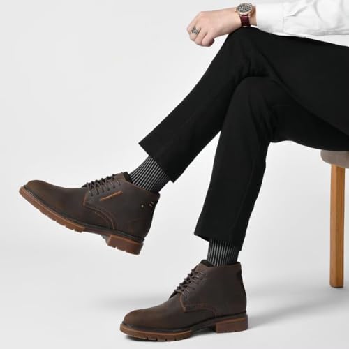 Image of Arkbird Men's Chukka Boots, Leather Ankle Dress Boot Casual Oxfords Lace Up Work Shoes