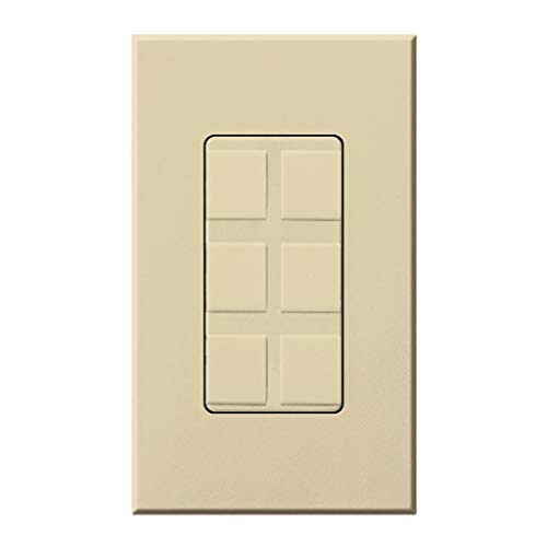 Lutron Six Port Frame with Blanks in Ivory #TOP27