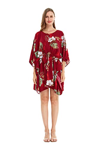 Image of Matchable Family Hawaiian Luau Men Women Girl Boy Clothes in Pineapple Garden Burgundy