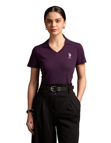 Image of U.S. Polo ASSN. Women's Cotton Regular Fit Solid Polo Shirt