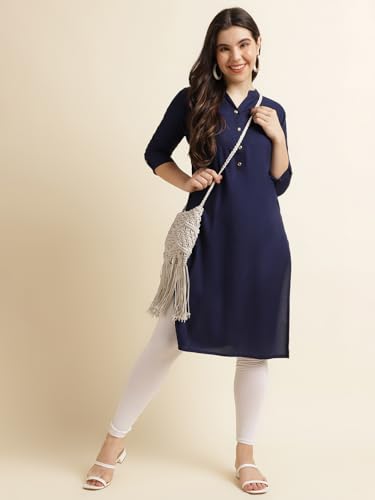 Image of Fabclub Women's Rayon Solid Plain Straight Kurti