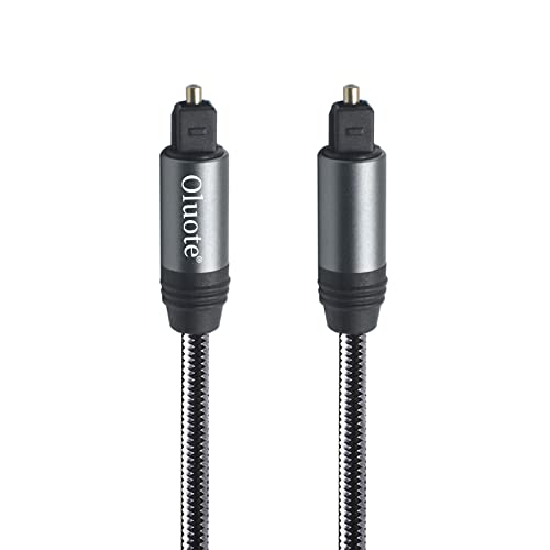 Oluote Cable de Audio óptico, Cable Toslink, Carcasa de Aluminio, Cable óptico Digital con Conector ABS Para Barra de Sonido, TV, PS4, Xbox, Consola de Juegos y Más (1.5M)