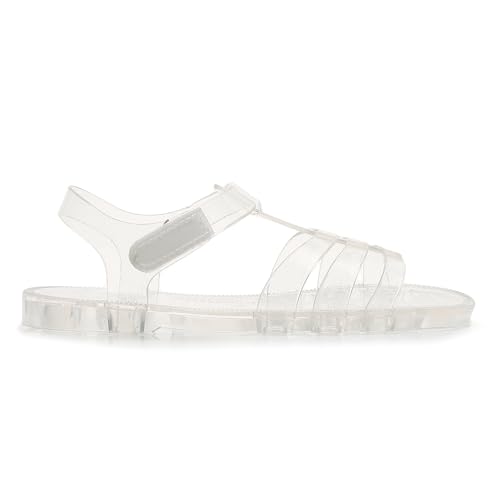 Image of Toddler Sandals Jelly Shoes Girls Unisex Boy Flat Retro Slides Clear Kids Water Slippers Slingback Summer Beach Size 8 Adjustable Buckle Glitter Dress Soft