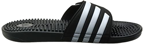 adidas Sandália Adissage unissex para adultos, Preto/branco/preto, 8 Women/7 Men