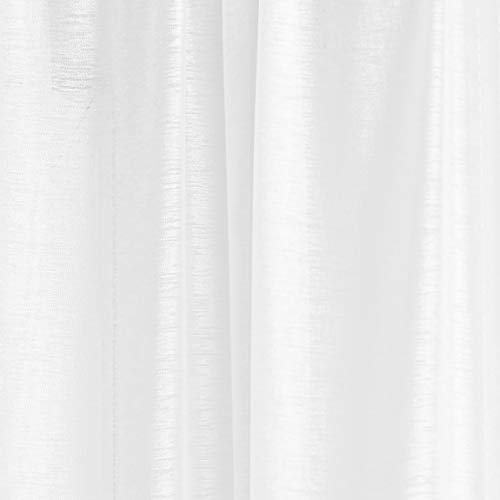 Jane - Semi-Sheer Window Scarf (54 X 288) - Elegant Home Decor Window Treatments - Add To Window Curtains For Enhanced Effect (1 Scarf 54" X 288", White) #TOP2