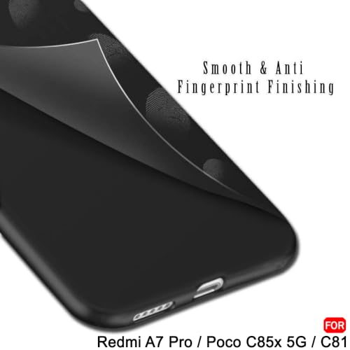 Image of TheGiftKart Sleek Back Cover Case for Mi Redmi A7 Pro 5G / Poco C85x 5G / C81 | Slim Fit Protective Design | Ultra Matte Finish | Camera Protection Bump | Soft Silicon Cover Case (Silicone, Black)
