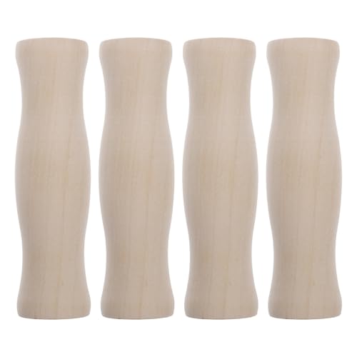 TOYANDONA 4 Piezas Mangos de Madera para Barbacoa Resistentes al Calor Agarre Cómodo Repuesto para Utensilios y Accesorios de Parrilla Cocina Exterior