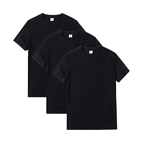 YFNT Hombre Camiseta Manga Corta Interior de Algodon Cuello Redondo (S, Negro) Cover