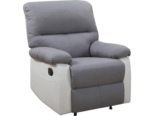 Habitat et Jardin Fauteuil Relax Lincoln - 90 x 89 x 103 cm - Blanc/Gris Clair
