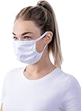 comazo 5er Pack Textil-Mundmaske I Wiederverwendbare Gesichtsmaske aus Baumwolle & Elasthan I Mund- und Nasenmaske 95 Grad Kochwäsche I OneSize Gesichtsmaske mit Gummispitze, Einheitsgröße, Weiß