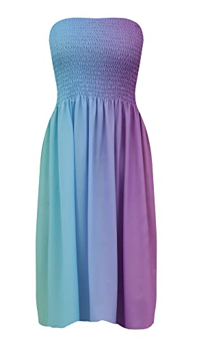 Image of Zyyfly Womens Summer Beach Dresses Strapless Cover Ups Dress Tube Top Sundresses