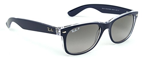 Ray-Ban RB2132 6053M3 NEW WAYFARER Sunglasses Gradient Polarized (Blue Frame/Gray Gradient Polarized Lens 6053M3, 55)
