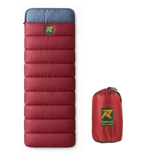 Rocksport Camp Lite Sleeping Bag for Adults (8°C to 20°C,Maroon - Grey) | Lightweight, Compact & Waterproof Sleeping Bag for Men & Women | Butter NS Fabric, Indoor & Outdoor Camping Accessories