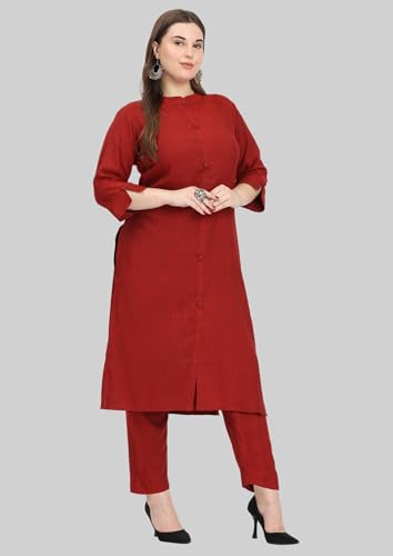 Image of SINDOORI Collar Kurta for Women Solid Colour S to 6XL Plus Size Kurta for Women