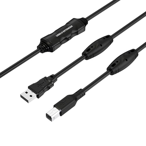 Laikoutd Cable repetidor USB 2.0 amplificado de señales de 10 m para impresión a larga distancia, dispositivo de escaneo y trazado, estabilidad, cable de extensión para impresora