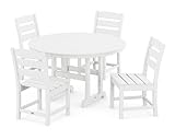 POLYWOOD Lakeside 5-Piece Outdoor Dining Set, Recycled HDPE Plastic Patio...