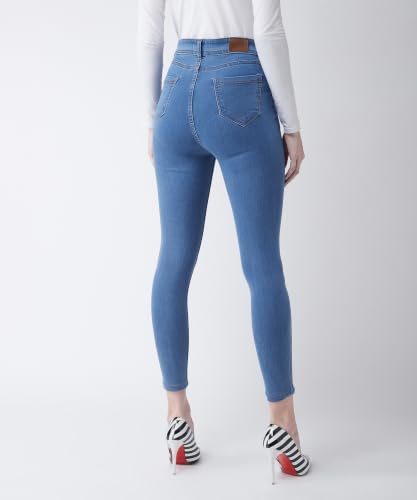 Image of Miss Chase Women's Skinny High Rise Regular /Cropped Length Stretchable Denim Jeans