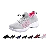 HuayoRong OrthoFit Women's Comfort Shoes - Orthopedic Diabetic Walking Sneakers with Arch Support, Wide Width, Slip-On Design for Plantar Fasciitis (Grey,8.5)