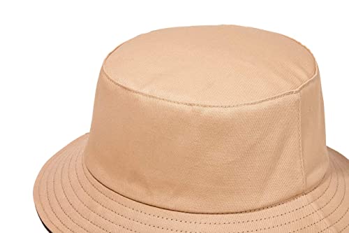 Image of Quanhaigou Bucket Hats Unisex Summer Travel Beach Fisherman Cap for Men Women Teens (Plain Khaki Black)