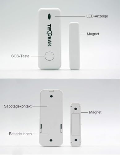 TECPEAK GSM/WiFi Alarmanlagen Komplettsystem, Alarmanlage Haus mit Alarmsirene, Haussicherheits Set...