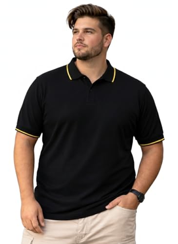 Image of Veirdo Men's Classic Fit Plus Size Polo T-Shirt, Half Sleeve, Stylish Cotton Tee, Formal & Casual Wear, Comfortable & Durable (3XL-5XL)