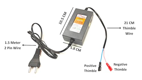 Image of ERH India 12v UPS Battery Charger Adaptor 14v 2 Ampere DC SMPS Battery Charger 12v 7.5 Ah with Battery Thimble for Bike, Car, Scooty etc.