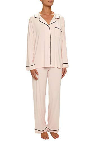 Image of Eberjey Gisele Classic Women's Pajama Set | Long Sleeve Shirt + Long Pants