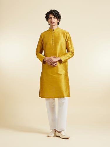 Image of DIWAS BY MANYAVAR Men's Art Silk Solid Kurta (1pc)