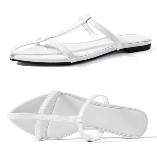 Mtzyoa-Women-Flat-Sandals-Pointed-Toe-Ladies-Summer-Dressy-Casual-Vacation-Bohemian-Cute-Leather-Beach-Comfy-Slip-On-Slides