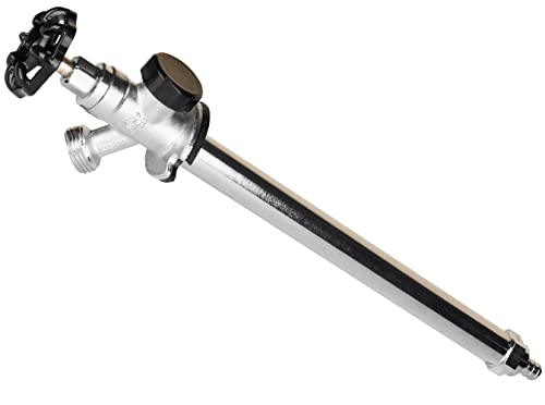 WHK 12 Inch Frost Anti-Siphon Sillcock 1/2 Inch PEX B X 3/4 Inch Hose Bibb,Frost Proof Outdoor Faucet Bib With Vacuum Breaker-Frost Free Spigot PEX Crimp Connection(Brass)