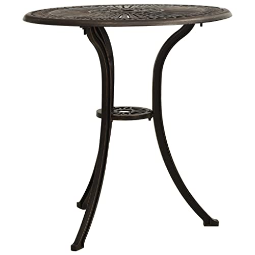 Feer Garden Table, Cast Aluminium Outdoor Table, Patio Furniture Bronze 62X62X65 Cm #TOP2