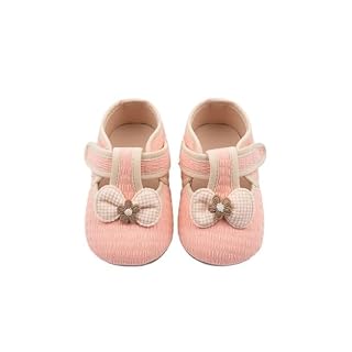 CAPZNMORE Baby Booties for 3–9 Months | Soft Cotton Anti-Slip Infant Shoes with Cute Star Design | Comfortable Newborn Baby Shoes for Boys & Girls (Peach Flower, 3-9, UK Footwear Size System, Infant, Age Range, Medium, 3 Months, 9 Months)